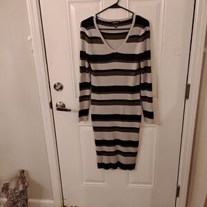 Striped Long Sleeve Sweater Dress. Size  2X